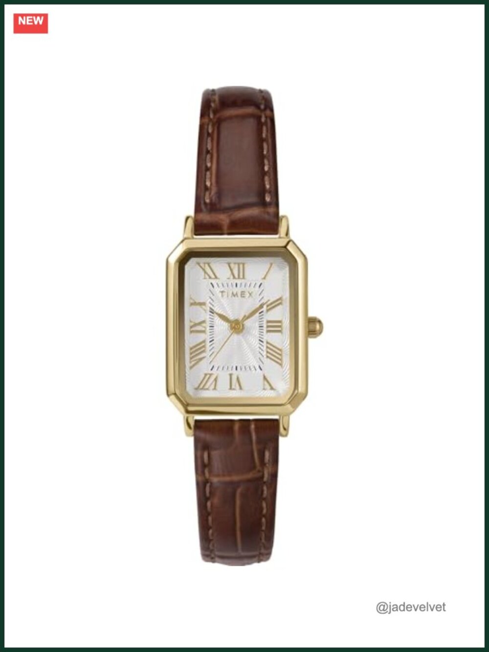 Timex Dress 21mm Watch Leather Strap White Dial Silver-Tone Case Quartz